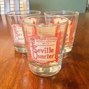 Vintage Seville Quarter Pensacola Florida Bourbon
Glasses 1980s Rosie Grady's 3